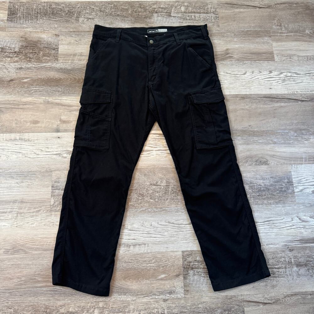 Carhartt Rugged Flex Rigby Cargo Pants Black Relaxed Straight Workwear 38x30